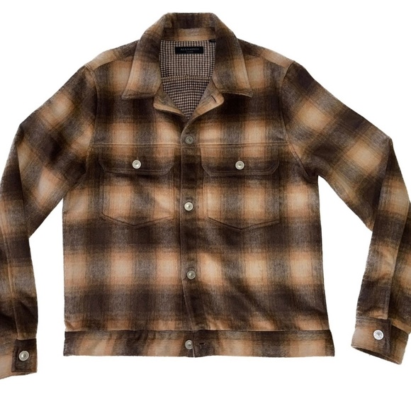 Allsaints Sundown Jacket size XL - New Condition - Plaid Pattern - Wool Like - Picture 1 of 5